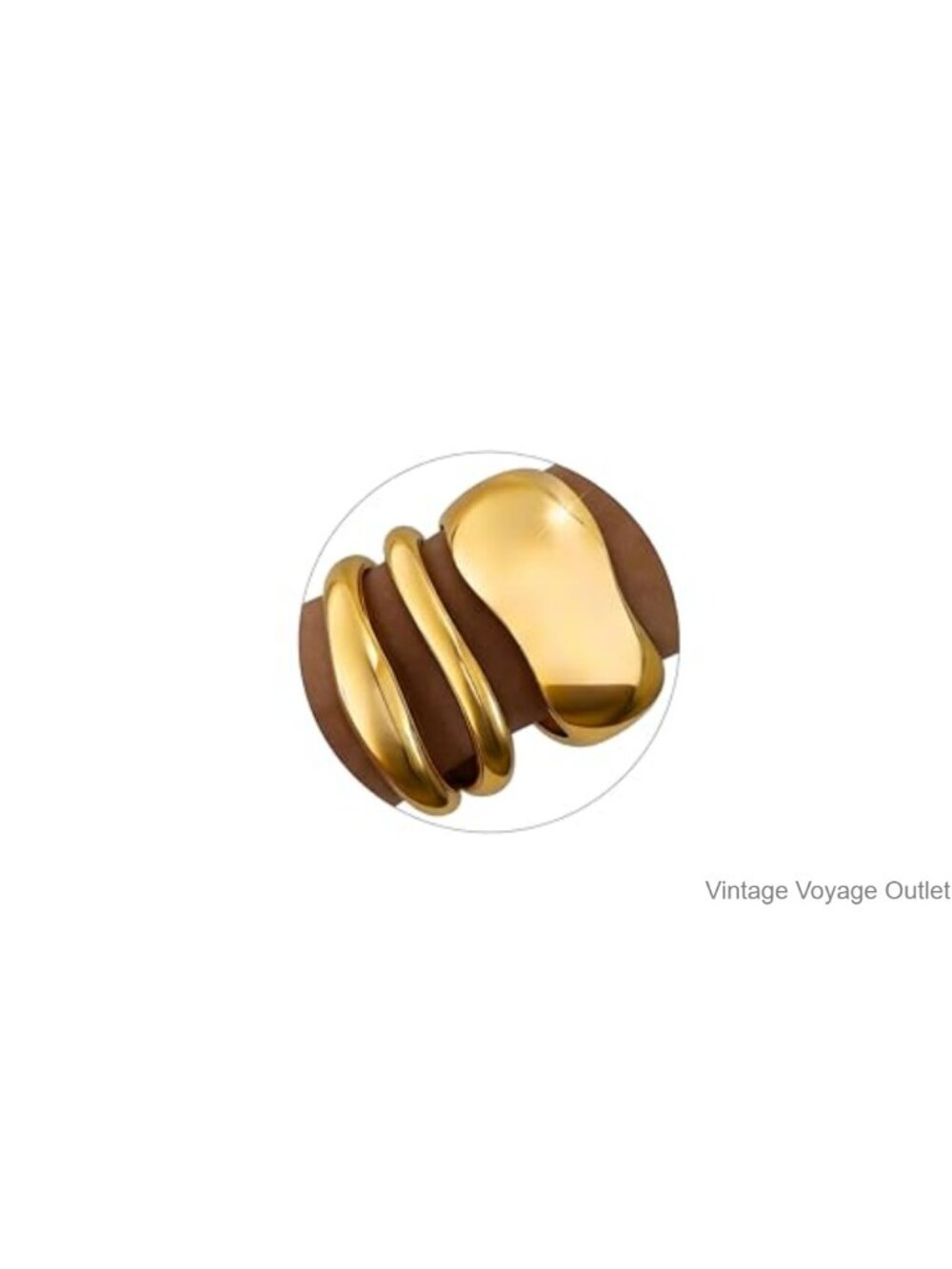 Chunky Gold Plated Bangle Bracelets Spring Hinged Stackable Set